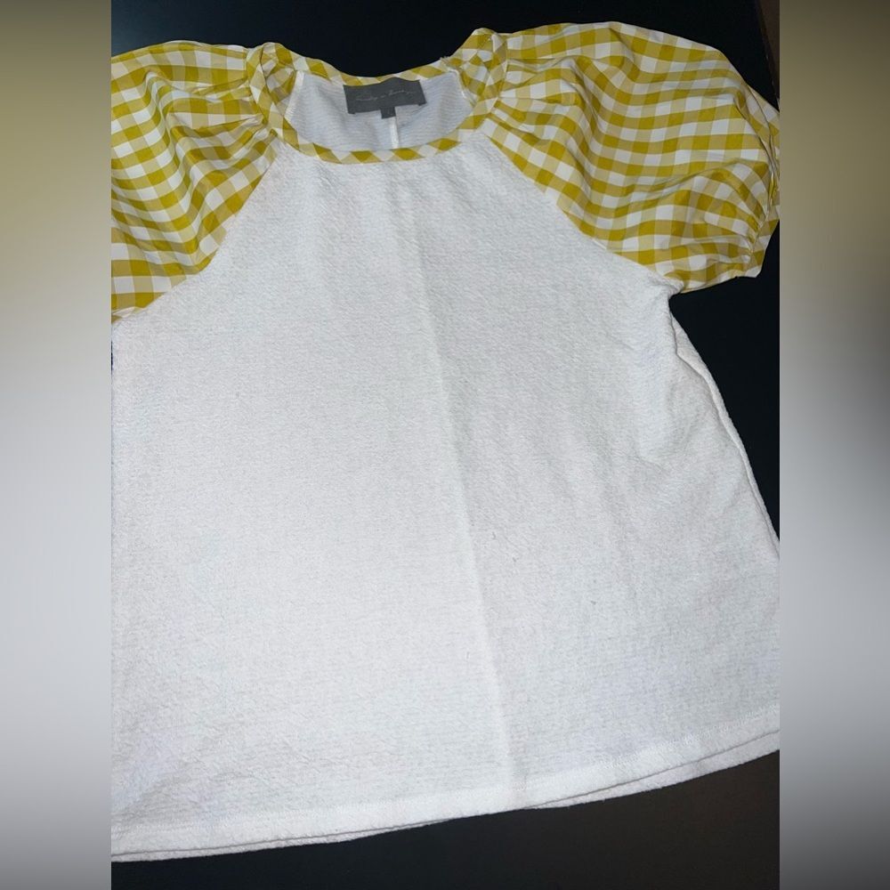 Sunday in Brooklyn | Anthropologie |mustard yellow puff sleeve size S EUC